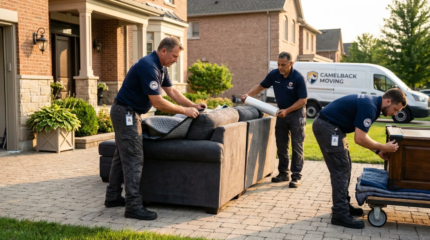 Large estate moving crew wrapping furniture in Myerstown, PA